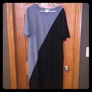 Lularoe Julia- Two-Toned Black & Grey Dress